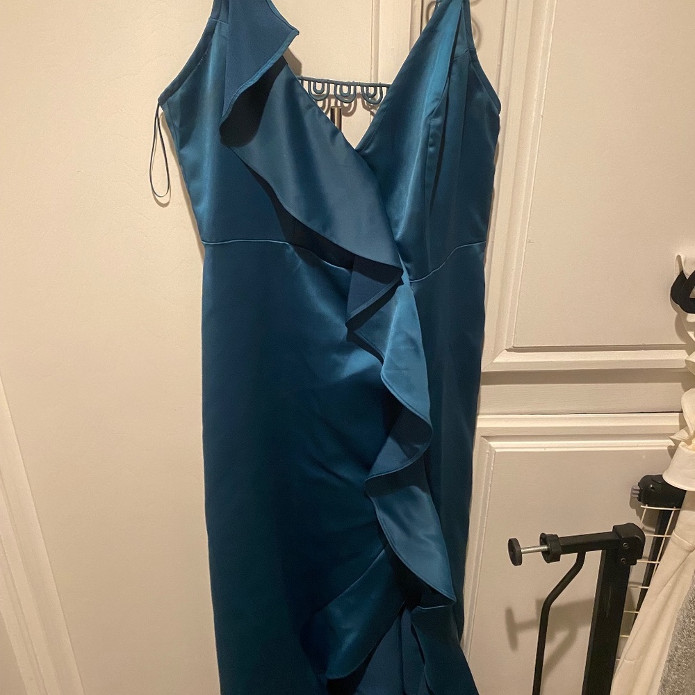 One One Six High Low teal dress